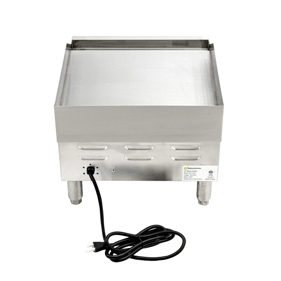 Restaurantware Hi Tek 16In Stainless Steel Electric Countertop Griddle, 120 Volt - Restaurant Equipment and Smallwares - Canadian Distribution