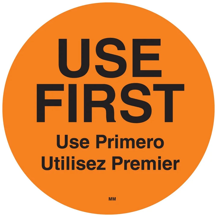 Gordon Choice 1.5In Orange Round Use First Rotation Labels - Restaurant Equipment and Smallwares - Canadian Distribution