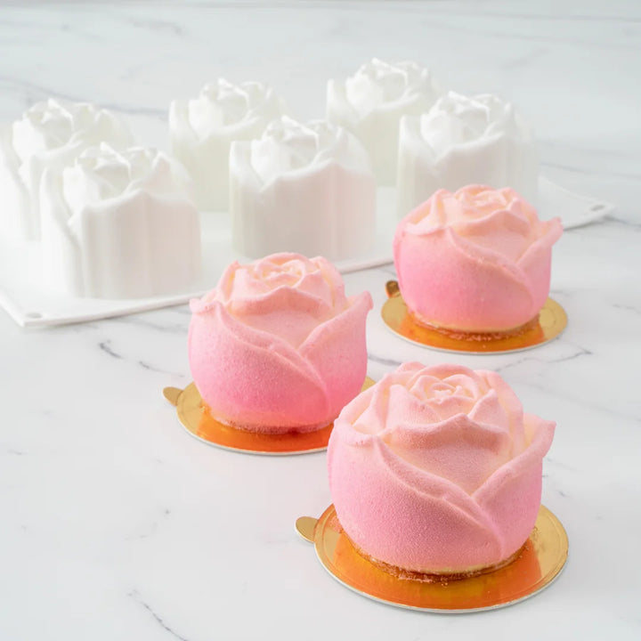 Restaurantware Pastry Tek 6-Compartment Silicone Rose Mold - Restaurant Equipment and Smallwares - Canadian Distribution - Ships Free Within Canada on Orders Above CAD $199