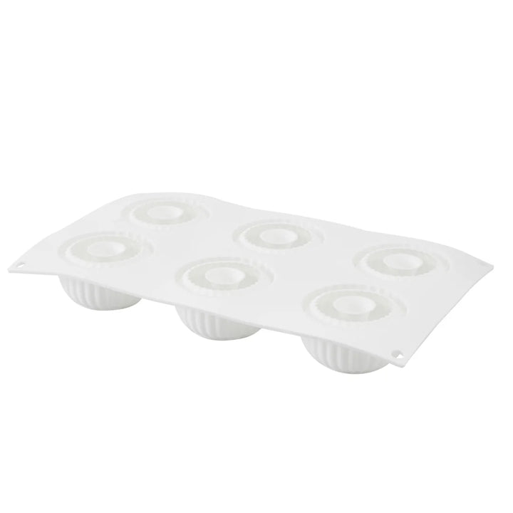 Restaurantware Pastry Tek 6-Compartment Silicone Ridged Donut Mold - Restaurant Equipment and Smallwares - Canadian Distribution
