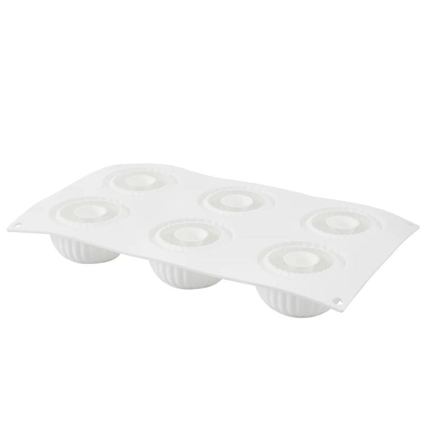 Restaurantware Pastry Tek 6-Compartment Silicone Ridged Donut Mold - Restaurant Equipment and Smallwares - Canadian Distribution
