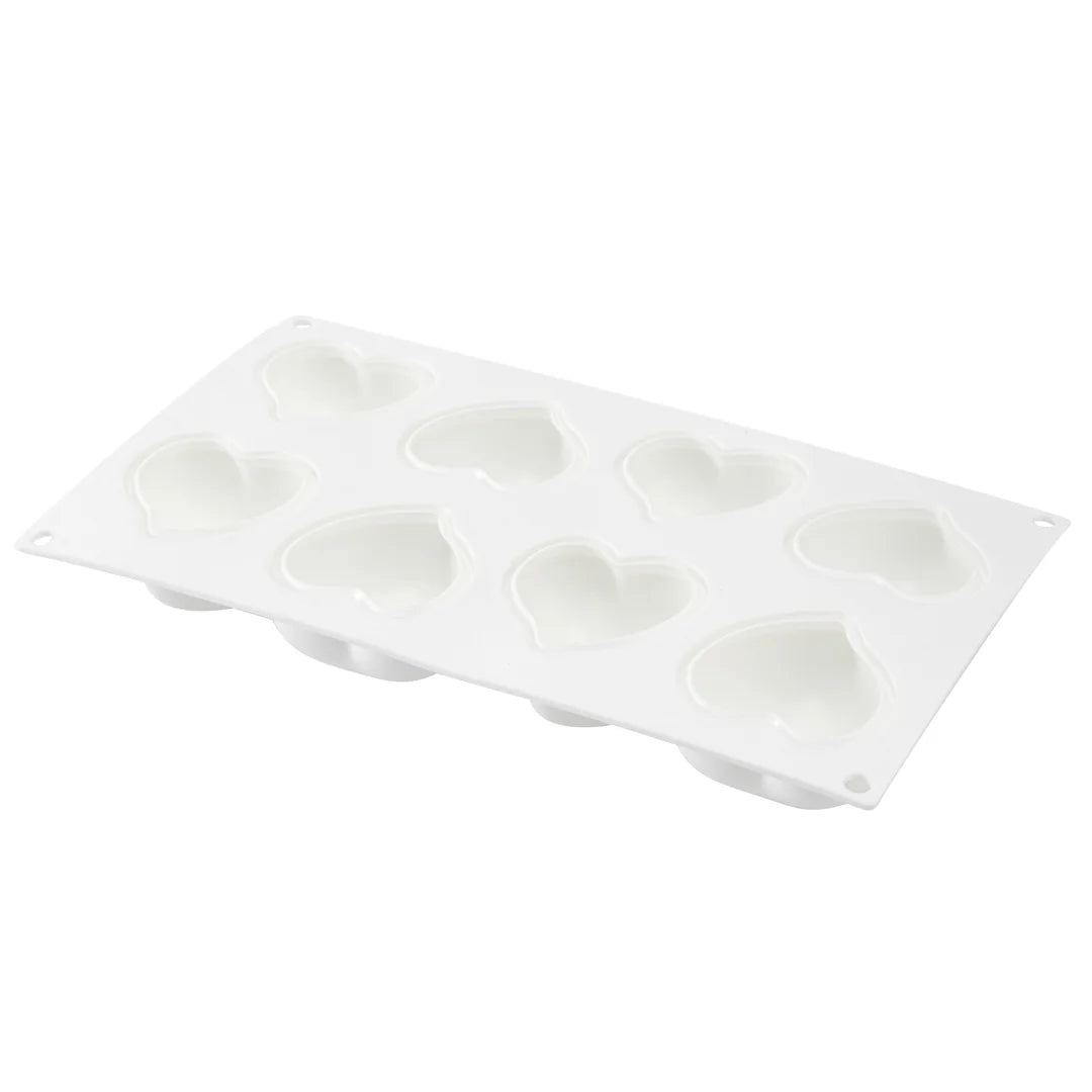 Restaurantware Pastry Tek 8-Compartment Silicone Heart Mold - Restaurant Equipment and Smallwares - Canadian Distribution
