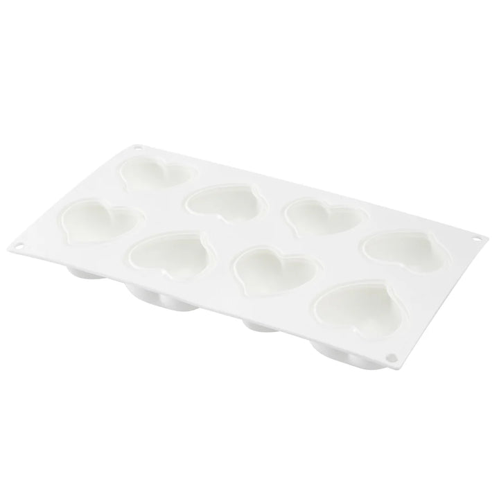 Restaurantware Pastry Tek 8-Compartment Silicone Heart Mold - Restaurant Equipment and Smallwares - Canadian Distribution