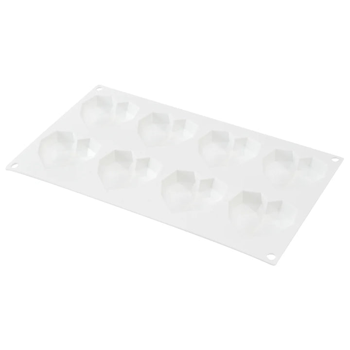Restaurantware Pastry Tek 8-Compartment Silicone Diamond Heart Molds - Restaurant Equipment and Smallwares - Canadian Distribution