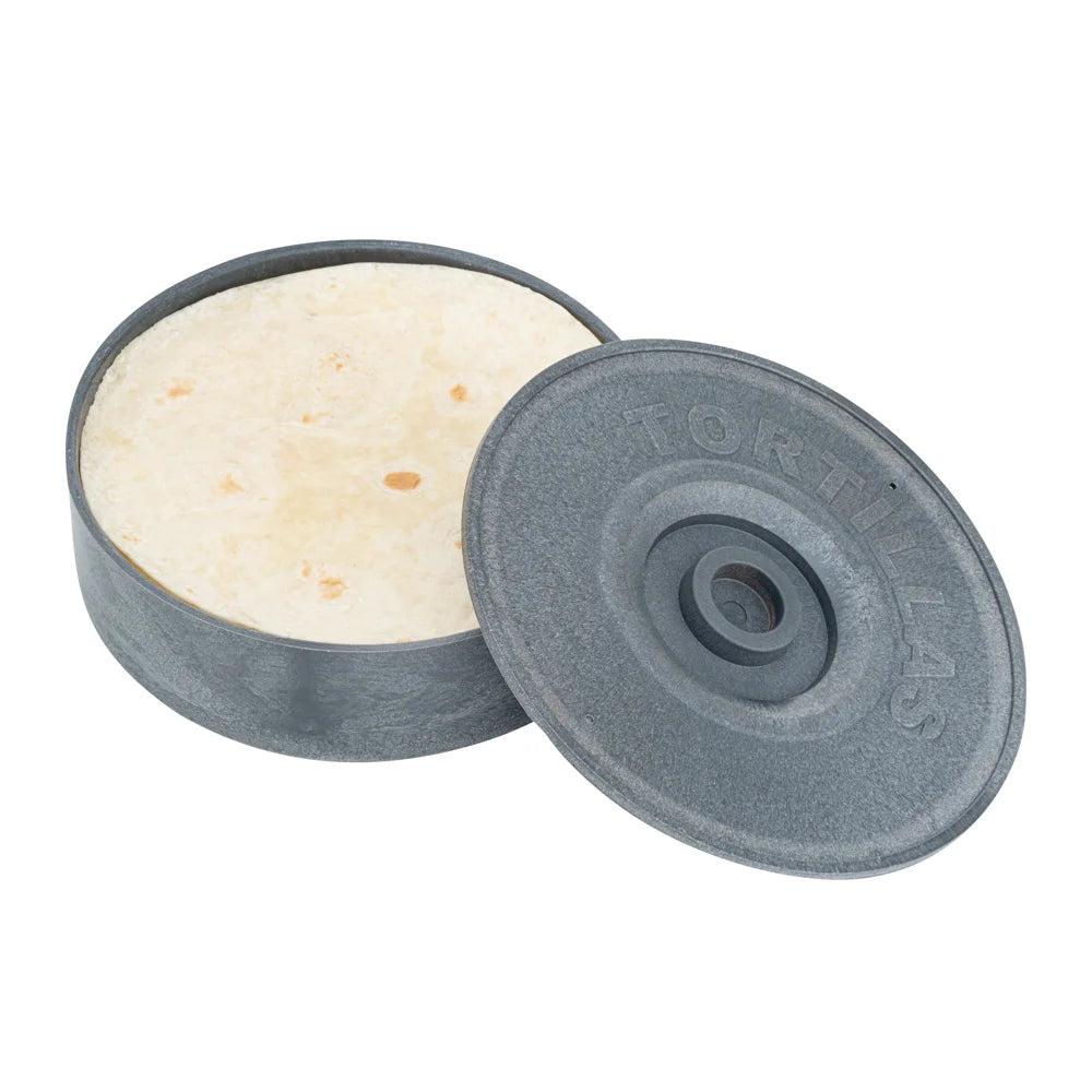 Restaurantware 8.50 x 8.50 x 2.25In Round Tortilla Server, Gray, Plastic - Restaurant Equipment and Smallwares - Canadian Distribution