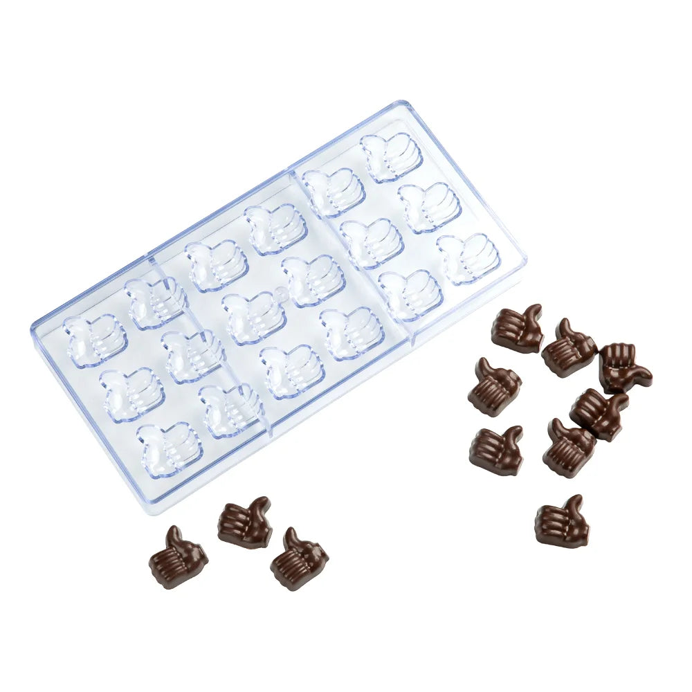 Restaurantware Pastry Tek 18-Compartment Thumbs Up Candy & Chocolate Mold, Polycarbonate - Restaurant Equipment and Smallwares - Canadian Distribution