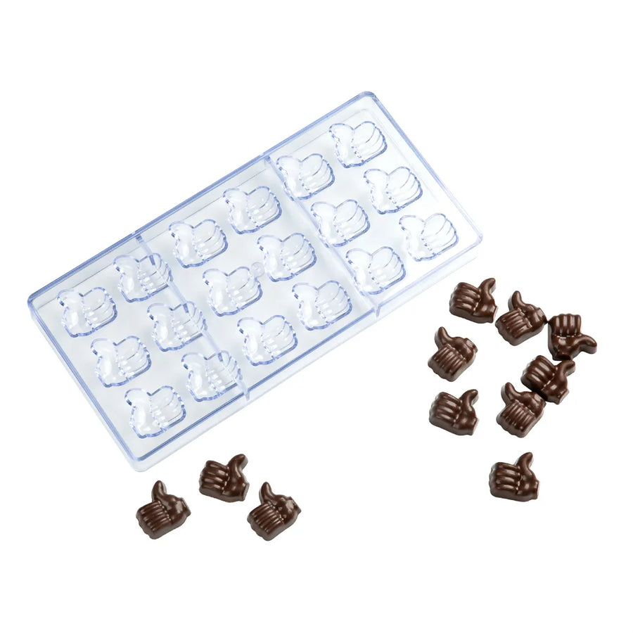 Restaurantware Pastry Tek 18-Compartment Thumbs Up Candy & Chocolate Mold, Polycarbonate - Restaurant Equipment and Smallwares - Canadian Distribution