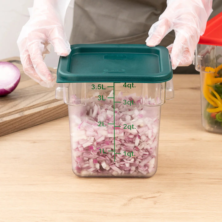 Restaurantware Met Lux Square Green Plastic Lid, for 2 & 4qt Food Storage Containers - Restaurant Equipment and Smallwares - Canadian Distribution - Ships Free Within Canada on Orders Above CAD $199