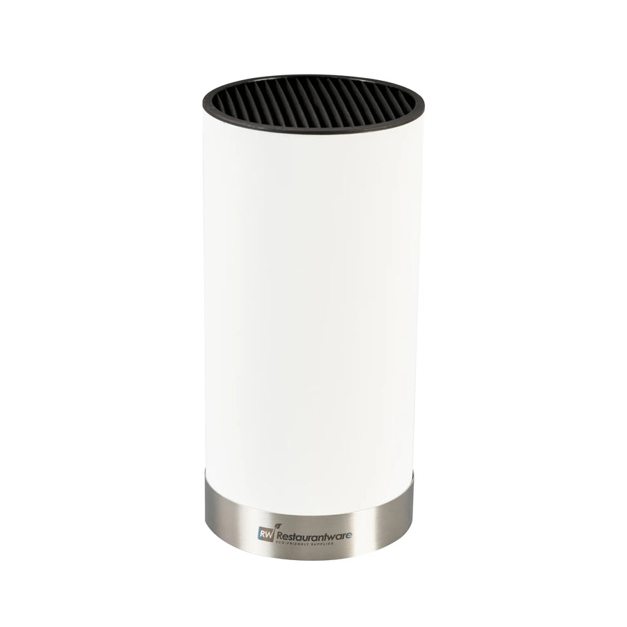 Restaurantware Sensei 4.25 x 4.25 x 9In Knife Block, White, Soft Touch, Round - Restaurant Equipment and Smallwares - Canadian Distribution