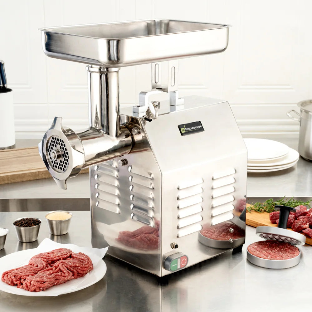 Restaurantware Hi Tek #22 Stainless Steel Electric Meat Grinder - Restaurant Equipment and Smallwares - Canadian Distribution - Ships Free Within Canada on Orders Above CAD $199