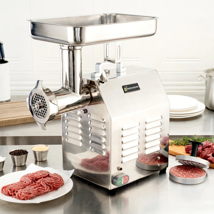 Restaurantware Hi Tek #22 Stainless Steel Electric Meat Grinder - Restaurant Equipment and Smallwares - Canadian Distribution - Ships Free Within Canada on Orders Above CAD $199