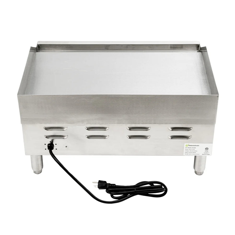 Restaurantware Hi Tek 24In Stainless Steel Electric Countertop Griddle, 208/240V - Restaurant Equipment and Smallwares - Canadian Distribution