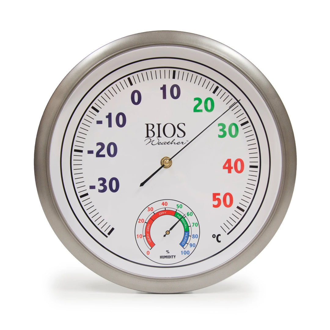 BIOS Weather Clear Dial Thermometers, With Hygrometer - Restaurant Equipment and Smallwares - Canadian Distribution