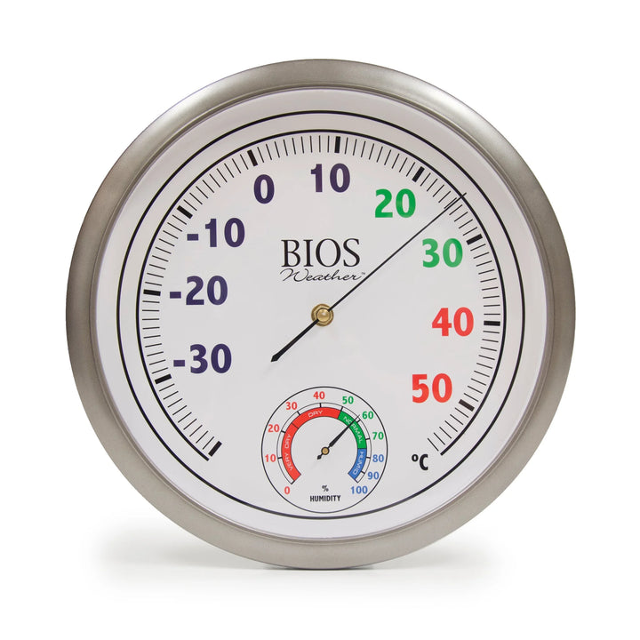 BIOS Weather Clear Dial Thermometers, With Hygrometer - Restaurant Equipment and Smallwares - Canadian Distribution
