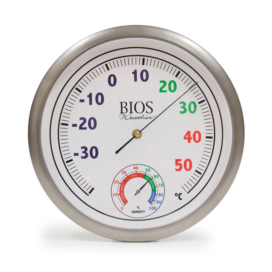 BIOS Weather Clear Dial Thermometers, With Hygrometer - Restaurant Equipment and Smallwares - Canadian Distribution