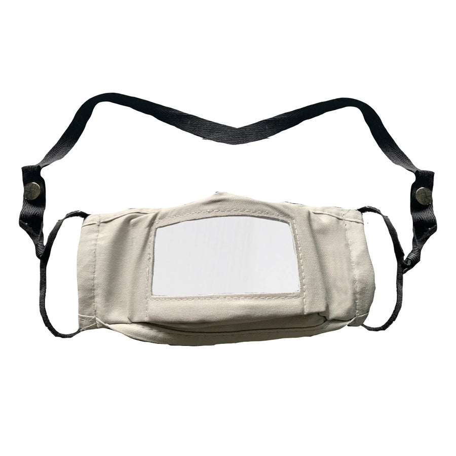Mist Away Gray 2-Ply Cotton Face Masks, With Plastic Window - Restaurant Equipment and Smallwares - Canadian Distribution