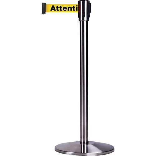 Zenith Stainless Steel Crowd Control Posts, With Yellow Cassette, Ne Pas Entrer - Restaurant Equipment and Smallwares - Canadian Distribution