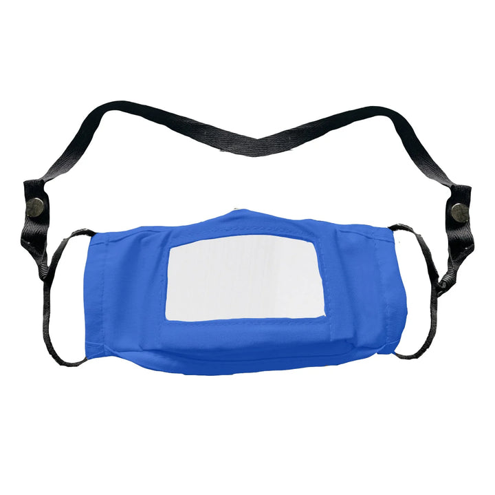 Mist Away Blue 2-Ply Cotton Face Masks, With Plastic Window - Restaurant Equipment and Smallwares - Canadian Distribution