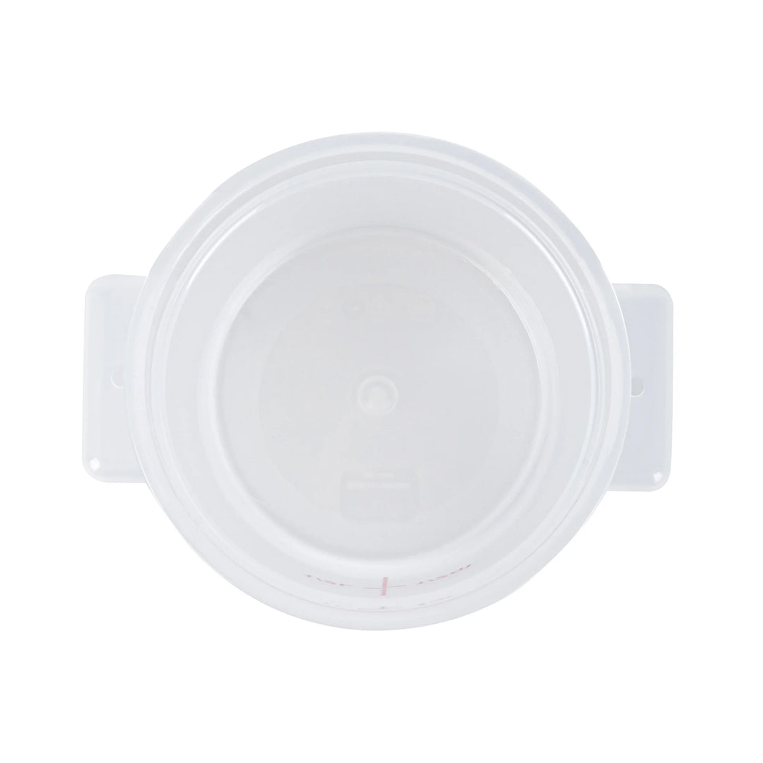 Restaurantware Met Lux 1 Quart Round Food Storage Containers, Translucent, 5 x 5 x 5 Inch, with Red Volume Markers - Restaurant Equipment and Smallwares - Canadian Distribution