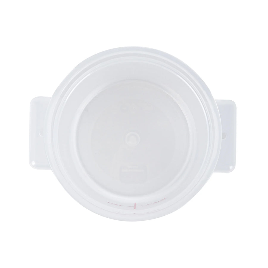 Restaurantware Met Lux 1 Quart Round Food Storage Containers, Translucent, 5 x 5 x 5 Inch, with Red Volume Markers - Restaurant Equipment and Smallwares - Canadian Distribution