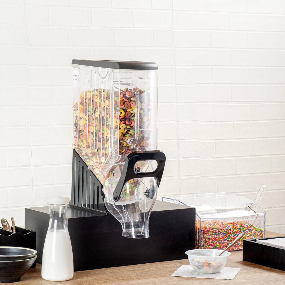 Restaurantware Met Lux 3.50 Gallon Cereal Dispensers, Plastic, 22.50 x 13 x 6 Inch, with Stand - 1 Unit/Case - Restaurant Equipment and Smallwares - Canadian Distribution - Ships Free Within Canada on Orders Above CAD $199