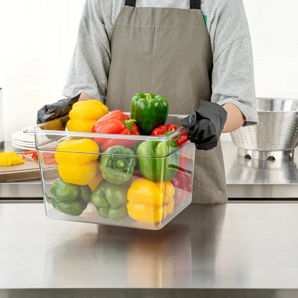Restaurantware Met Lux Half-Size 12.4Qt Clear Plastic Rectangular Food Storage Containers, 12.75X10.4X8In - Restaurant Equipment and Smallwares - Canadian Distribution