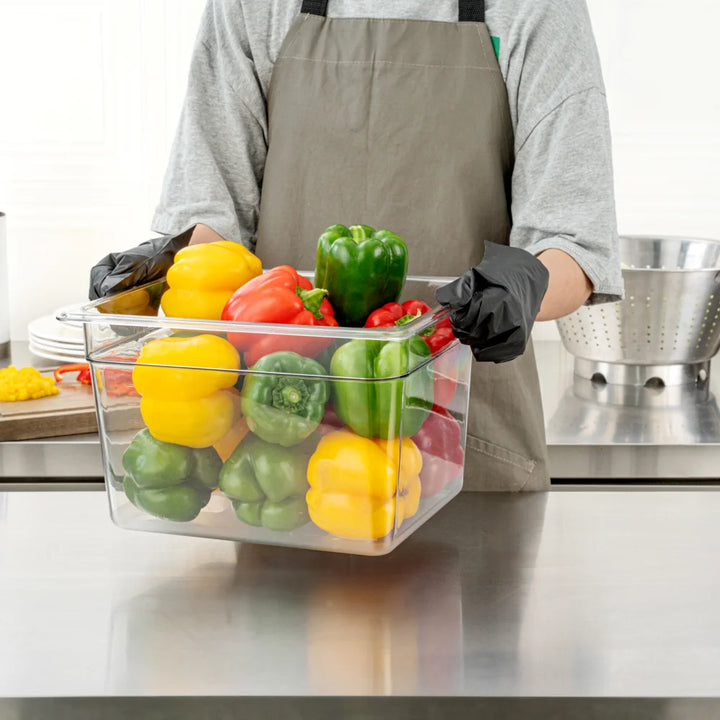 Restaurantware Met Lux Half-Size 12.4Qt Clear Plastic Rectangular Food Storage Containers, 12.75X10.4X8In - Restaurant Equipment and Smallwares - Canadian Distribution