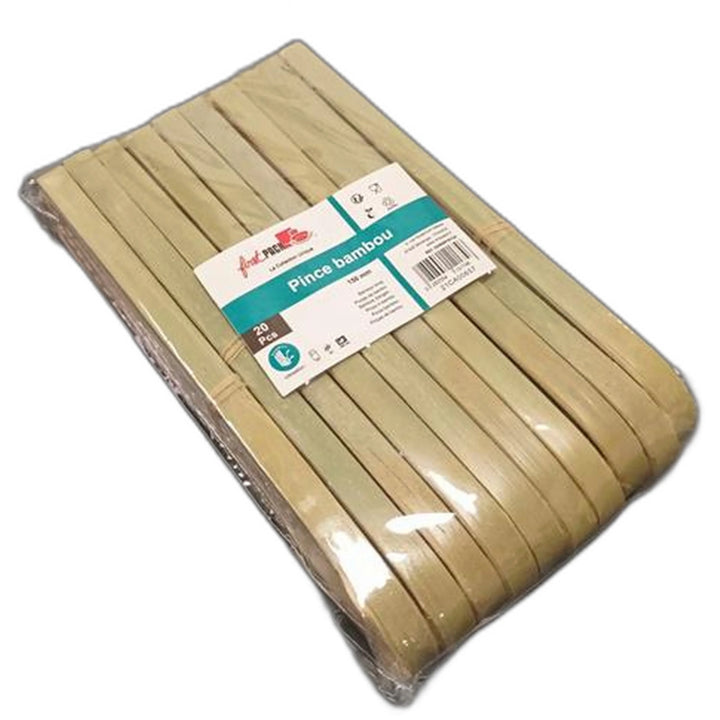 Packnwood 5.9In Bamboo Tongs - Restaurant Equipment and Smallwares - Canadian Distribution - Ships Free Within Canada on Orders Above CAD $199