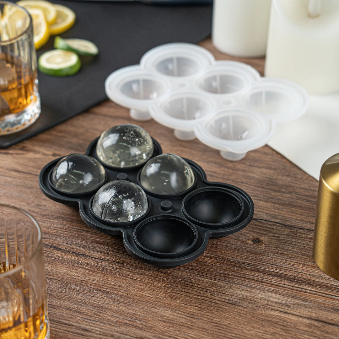 Restaurantware 6 Compartment Sphere Ice Mold, Black, Silicone - Restaurant Equipment and Smallwares - Canadian Distribution - Ships Free Within Canada on Orders Above CAD $199