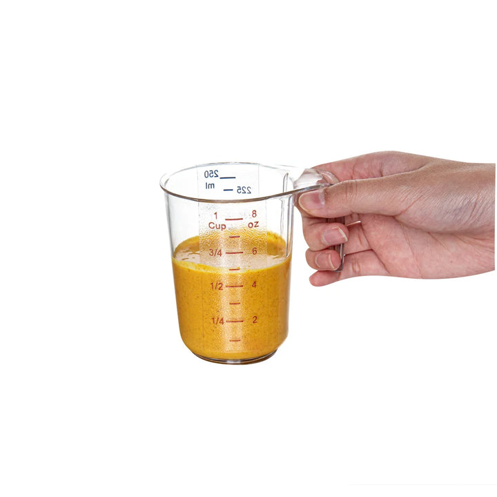 Restaurantware RW Base 1C Clear Plastic Measuring Cups, 3.75 x 3 x 3.75In - Restaurant Equipment and Smallwares - Canadian Distribution
