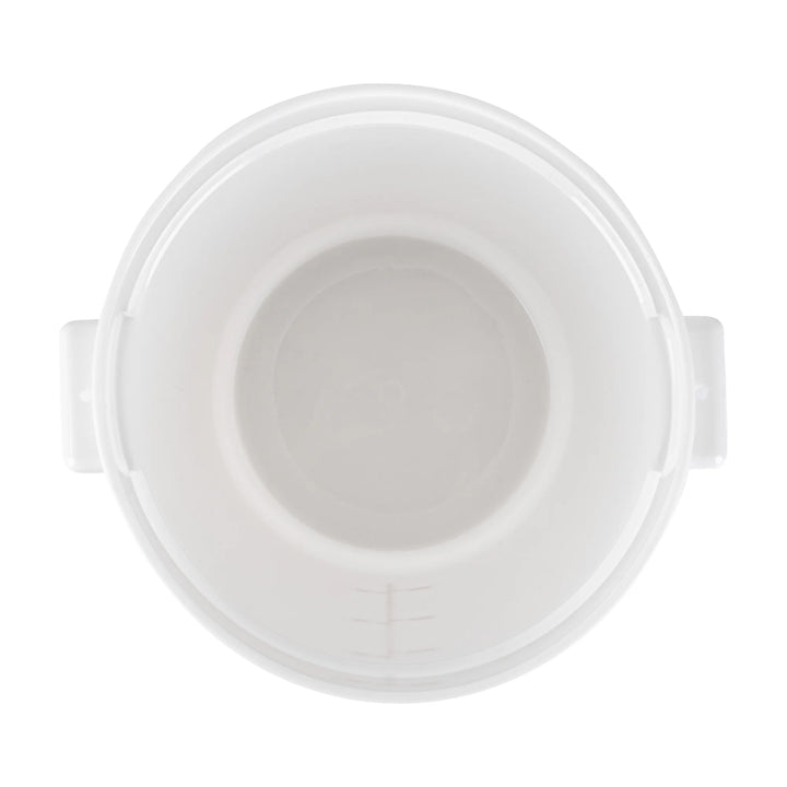 Restaurantware Met Lux 8 Quart Round Food Storage Containers, White, 8.75 x 8.75 x 10.75 Inch, with Red Volume Markers - Restaurant Equipment and Smallwares - Canadian Distribution