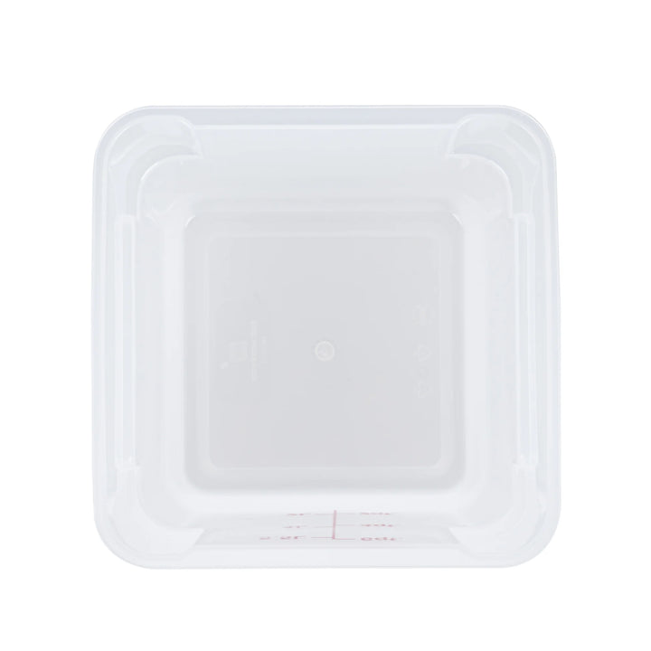 Restaurantware Met Lux 6 Quart Square Food Storage Containers, Translucent, 9 x 9 x 7.50 Inch, with Red Volume Markers - Restaurant Equipment and Smallwares - Canadian Distribution