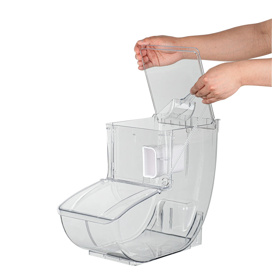 Restaurantware Met Lux 3 Gallon Topping Bin, Clear, Plastic, 13 x 15.75 x 7.75 Inch, with Scoop - Restaurant Equipment and Smallwares - Canadian Distribution