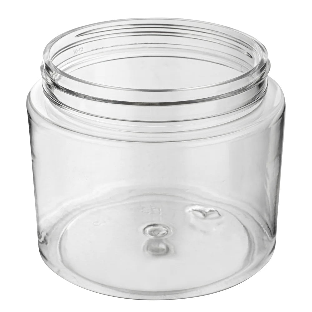 Restaurantware RW Base 16oz Clear Plastic Candy & Snack Jars, with Black Plastic Lid, 3.75 x 3.75 x 3In - Restaurant Equipment and Smallwares - Canadian Distribution