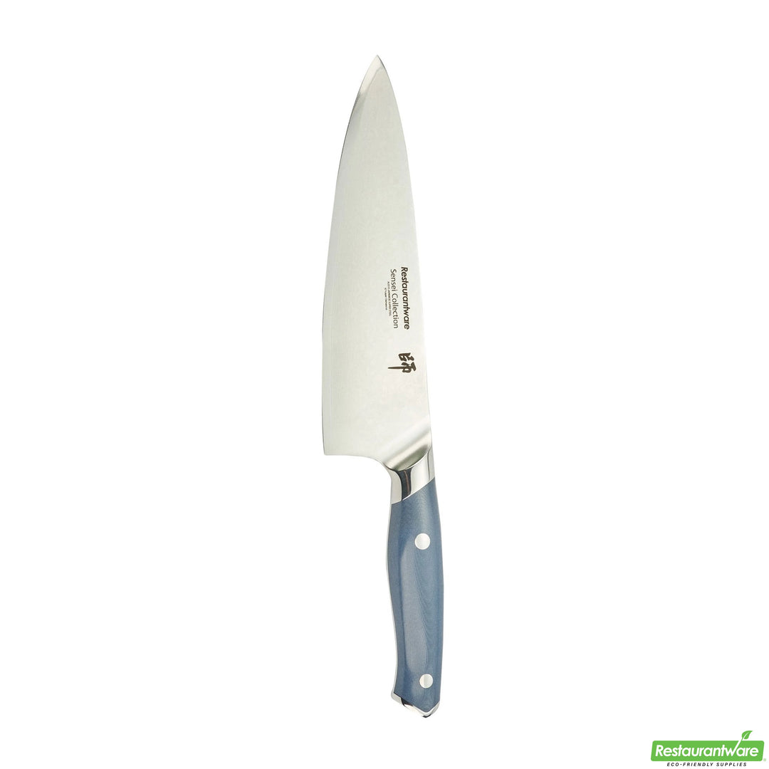 Restaurantware Sensei Blue Steel 8In Damascus Steel Chef Knife - Restaurant Equipment and Smallwares - Canadian Distribution