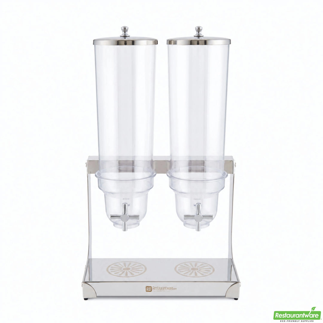 Restaurantware Met Lux 2-Compartment 3 Liter Cereal Dispenser, With Stainless Steel Body - Restaurant Equipment and Smallwares - Canadian Distribution