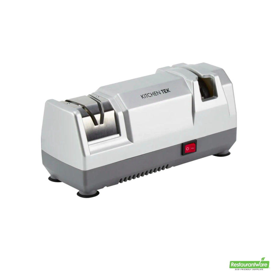 Restaurantware Kitchen Tek 2-Stage Electric Sharpener, Diamond-Coated Grinding Wheel, for Straight Edge Knives - Restaurant Equipment and Smallwares - Canadian Distribution