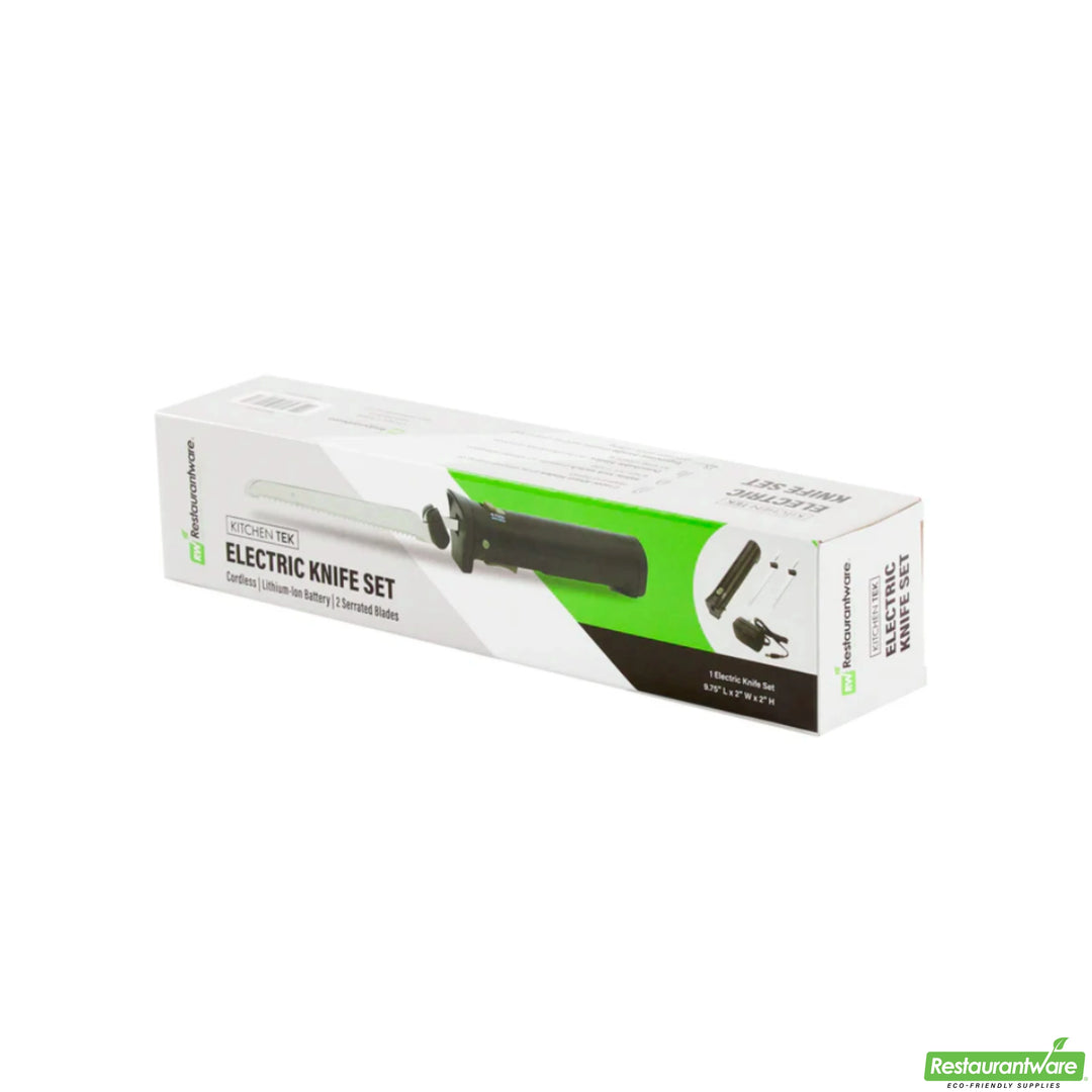 Restaurantware Kitchen Tek Cordless Electric Knife Set, Lithium Ion Battery, 100-240 Volt - Restaurant Equipment and Smallwares - Canadian Distribution - Ships Free Within Canada on Orders Above CAD $199
