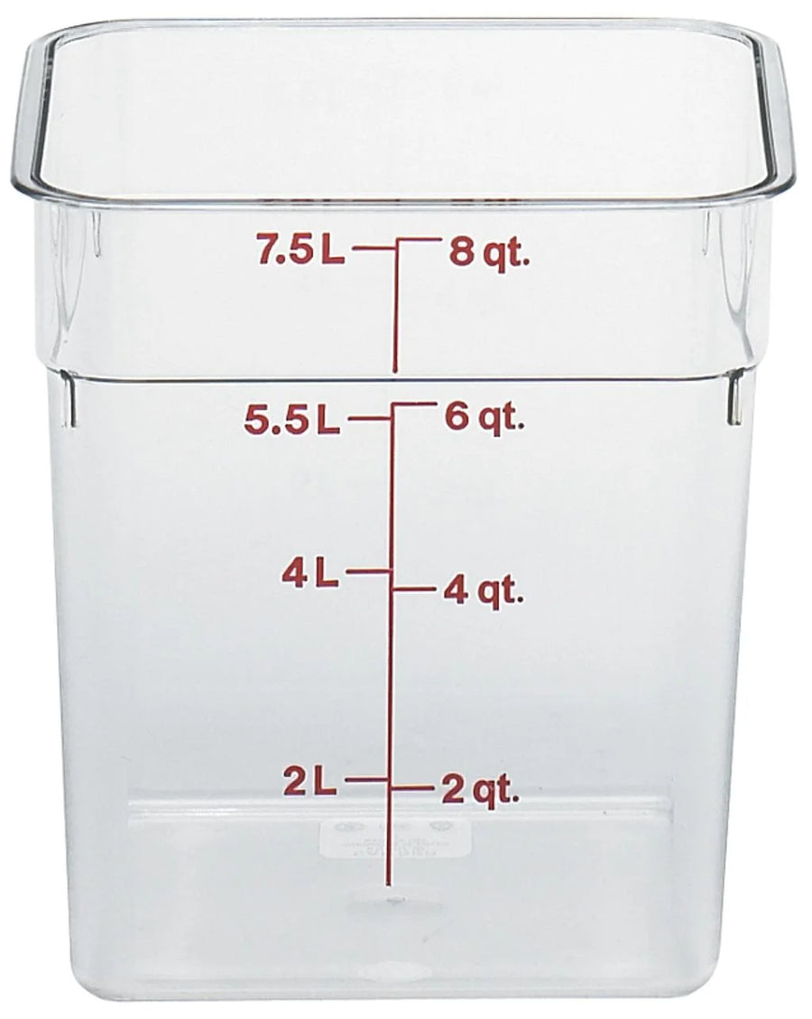 Cambro 8Qt Square Clear Camwear Food Storage Container - Restaurant Equipment and Smallwares - Canadian Distribution