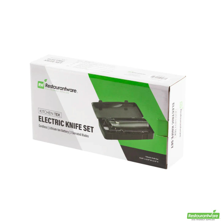 Restaurantware Kitchen Tek Cordless Electric Knife Set, Lithium Ion Battery, 100-240 Volt, includes Storage Case - Restaurant Equipment and Smallwares - Canadian Distribution - Ships Free Within Canada on Orders Above CAD $199
