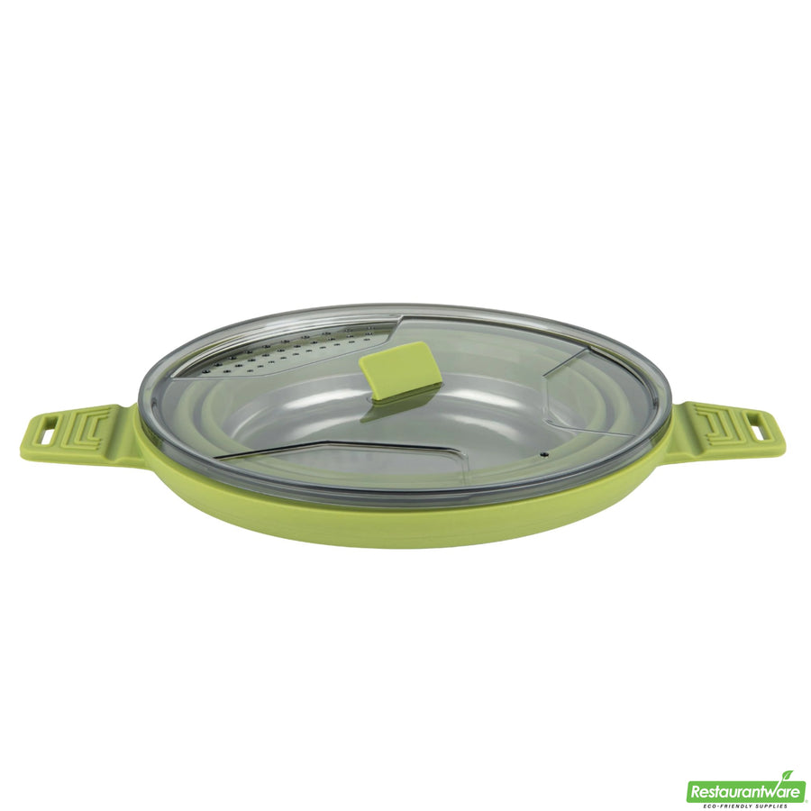 Restaurantware Hi Tek 2.50 Liter Collapsible Pots, Green, Silicone, 12.50 x 8.75 x 4.75 Inch, includes Lid - Restaurant Equipment and Smallwares - Canadian Distribution