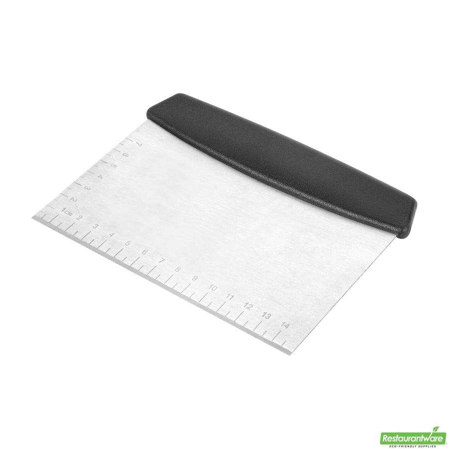 Restaurantware Met Lux 6 Inch Stainless Steel Dough Scraper, With Black Plastic Handle - Restaurant Equipment and Smallwares - Canadian Distribution