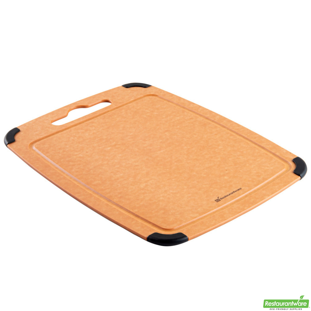 Restaurantware Nature Tek Wood Cutting Board, 17.25X12.75In, With Juice Groove & Handle - Restaurant Equipment and Smallwares - Canadian Distribution