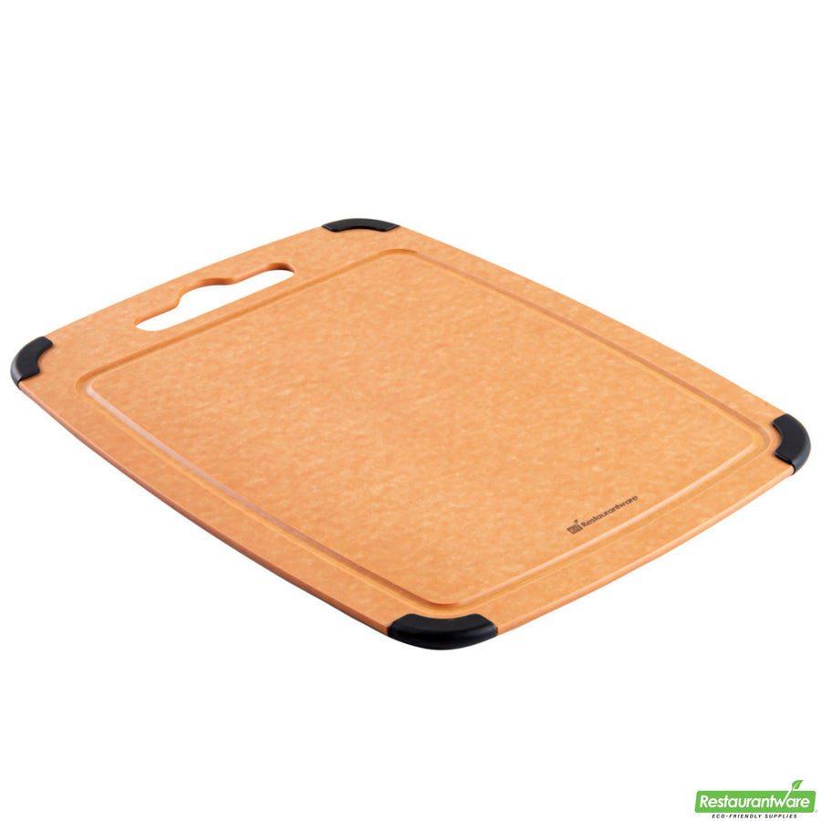 Restaurantware Nature Tek Wood Cutting Board, 17.25X12.75In, With Juice Groove & Handle - Restaurant Equipment and Smallwares - Canadian Distribution