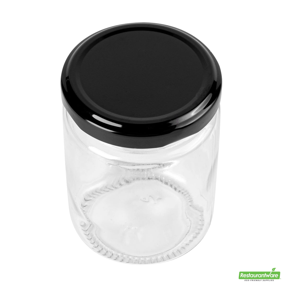 Restaurantware Vetri 8 Ounce Storage Jars, Glass, includes Black Metal Lid - Restaurant Equipment and Smallwares - Canadian Distribution