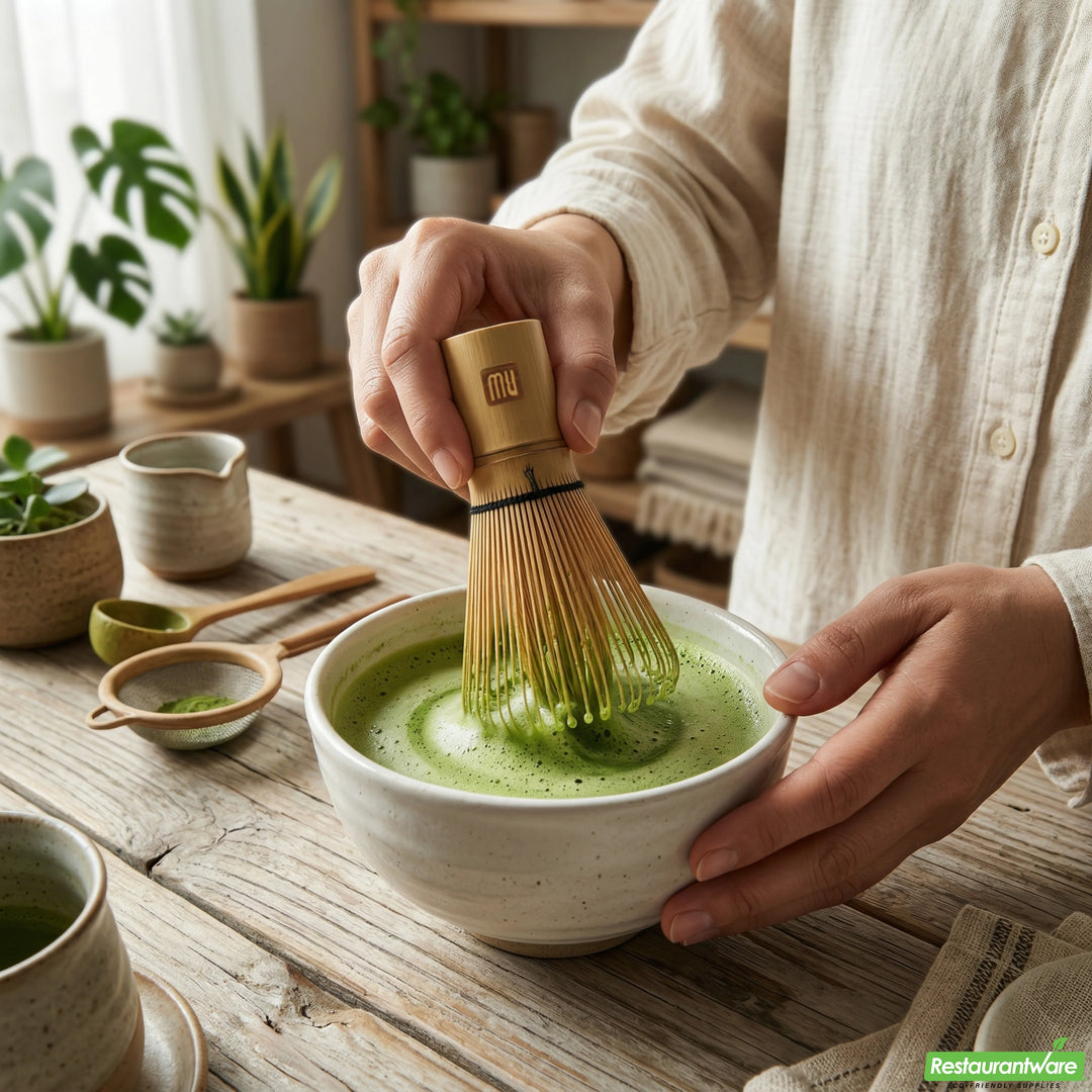 Restaurantware Dojo 4.1 Inch Bamboo Matcha Whisk - Restaurant Equipment and Smallwares - Canadian Distribution - Ships Free Within Canada on Orders Above CAD $199