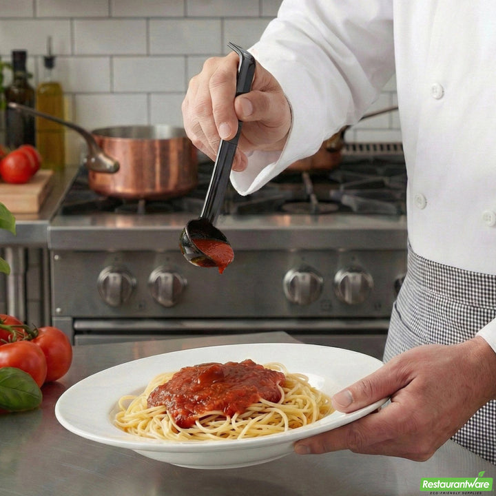 Restaurantware 8.5In Black Plastic Ladle - Restaurant Equipment and Smallwares - Canadian Distribution - Ships Free Within Canada on Orders Above CAD $199