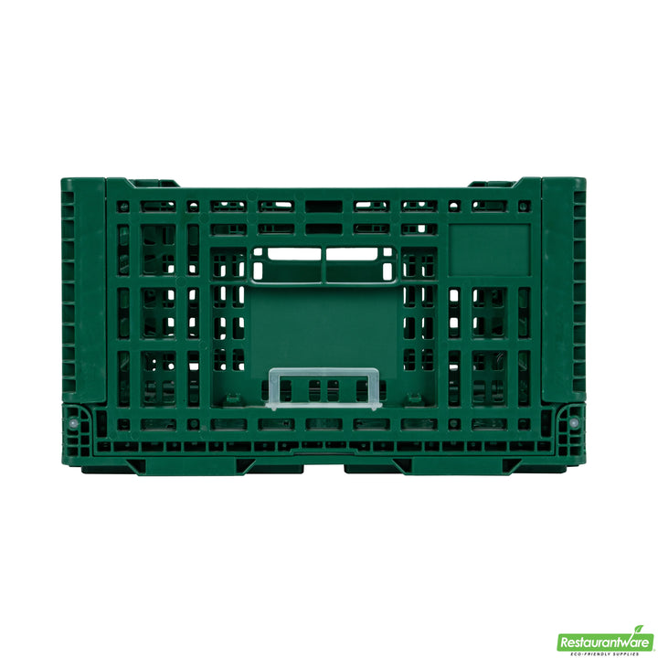 Restaurantware Cater Tek 36 Liter Green Rectangular Milk Crate, Stackable, Collapsible - Restaurant Equipment and Smallwares - Canadian Distribution - Ships Free Within Canada on Orders Above CAD $199