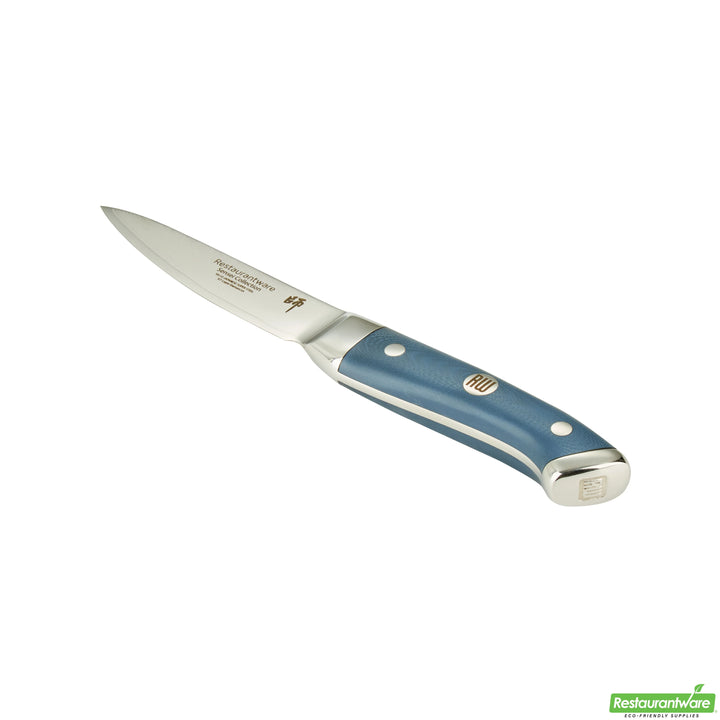 Restaurantware Sensei Blue Steel 3In Damascus Steel Paring Knife - Restaurant Equipment and Smallwares - Canadian Distribution - Ships Free Within Canada on Orders Above CAD $199