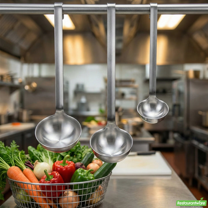 Restaurantware Met Lux 16oz Stainless Steel Serving Ladle - Restaurant Equipment and Smallwares - Canadian Distribution - Ships Free Within Canada on Orders Above CAD $199